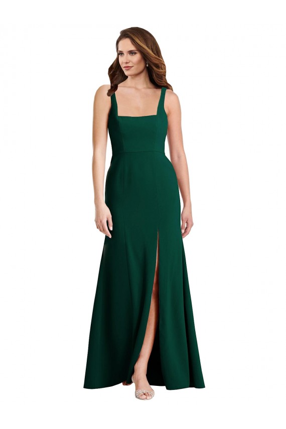 Long Sleeveless Stretch Crepe Midnight Green Trumpet Semi Formal Evening Dress / Prom Dress / Bridesmaid Dress Newcastle