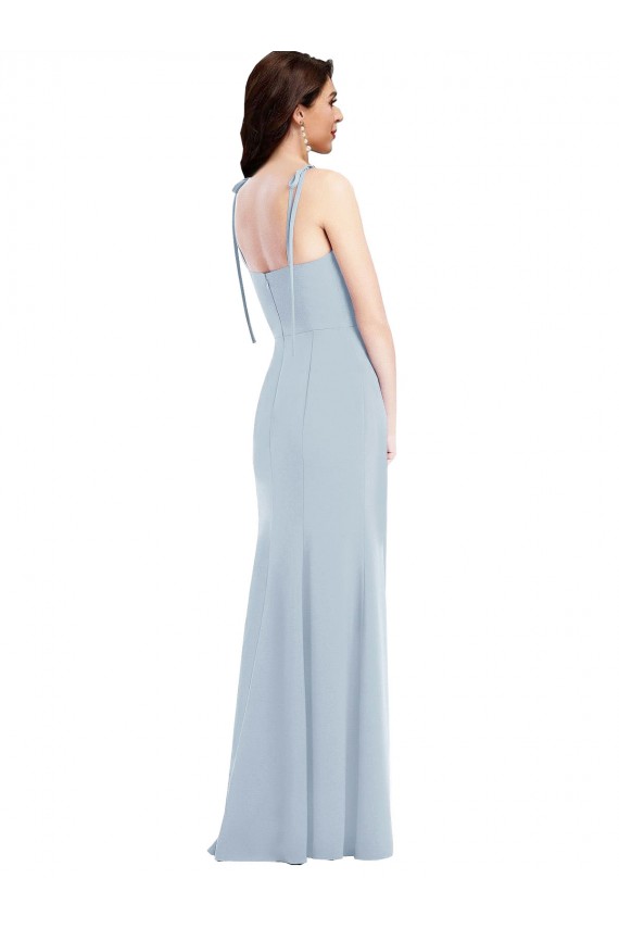 Long Sleeveless Stretch Crepe Light Sky Blue Trumpet Bridesmaid Dress / Formal Dress Newcastle