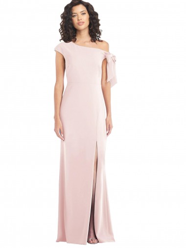 Long Cap Sleeves Stretch Crepe Pink Trumpet Formal Evening Gown / Prom Dress / Bridesmaid Dress Newcastle