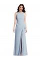 Long Sleeveless Stretch Crepe Light Sky Blue Halter Neck Trumpet Formal Dress / Bridesmaid Dress Newcastle