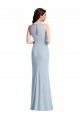 Long Sleeveless Stretch Crepe Light Sky Blue Halter Neck Trumpet Formal Dress / Bridesmaid Dress Newcastle