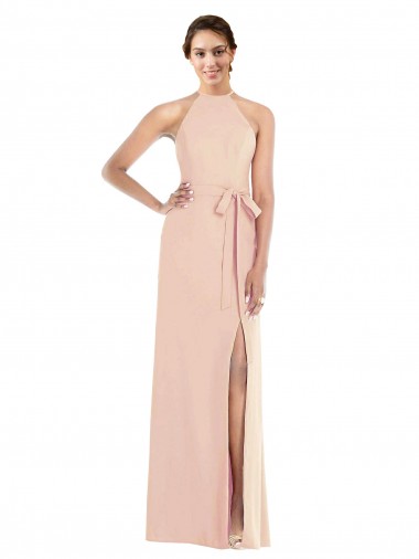 Long Sleeveless Stretch Crepe Nude Trumpet Formal Evening Gown / Prom Dress / Bridesmaid Dress Newcastle