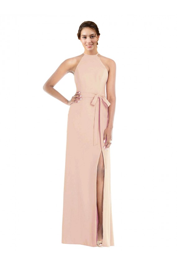 Long Sleeveless Stretch Crepe Nude Trumpet Formal Evening Gown / Prom Dress / Bridesmaid Dress Newcastle