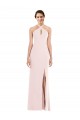 Long Sleeveless Stretch Crepe Pink Halter Neck Trumpet Formal Evening Gown / Prom Dress / Bridesmaid Dress Newcastle