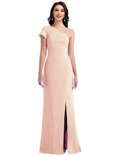 Long Cap Sleeves Stretch Crepe Nude Trumpet Formal Evening Gown / Prom Dress / Bridesmaid Dress Newcastle