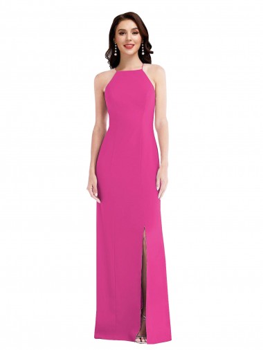Long Sleeveless Stretch Crepe Fuchsia Trumpet Formal Evening Gown / Prom Dress / Bridesmaid Dress Newcastle