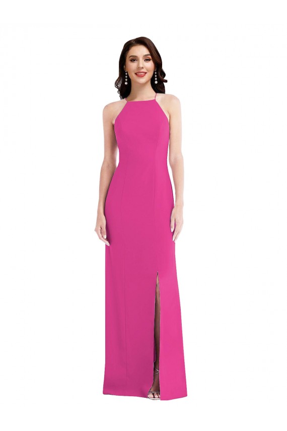 Long Sleeveless Stretch Crepe Fuchsia Trumpet Formal Evening Gown / Prom Dress / Bridesmaid Dress Newcastle