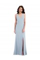 Long Sleeveless Stretch Crepe Light Sky Blue Trumpet Evening Dress / Bridesmaid Dress Newcastle