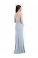 Long Sleeveless Stretch Crepe Light Sky Blue Trumpet Evening Dress / Bridesmaid Dress Newcastle