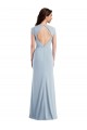 Long Cap Sleeves Stretch Crepe Light Sky Blue Trumpet Formal Evening Gown / Prom Dress / Bridesmaid Dress Newcastle