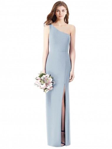 Long Sleeveless Stretch Crepe Light Sky Blue Trumpet Semi Formal Evening Dress / Prom Dress / Bridesmaid Dress Newcastle