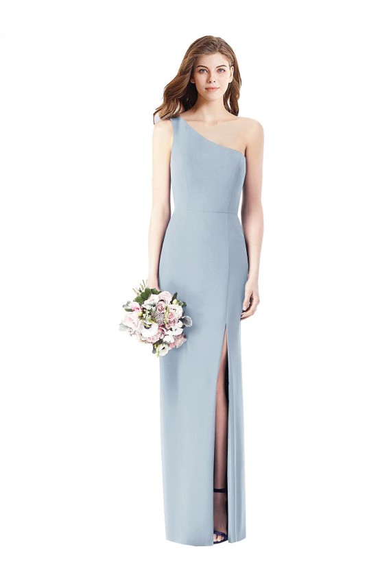 Long Sleeveless Stretch Crepe Light Sky Blue Trumpet Semi Formal Evening Dress / Prom Dress / Bridesmaid Dress Newcastle