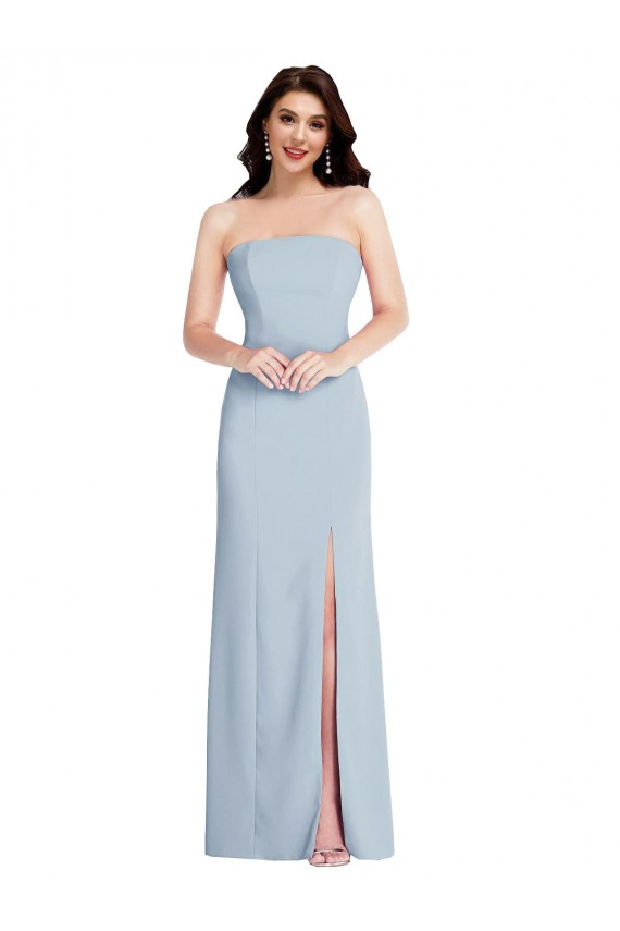 Long Sleeveless Stretch Crepe Light Sky Blue A-Line Formal Evening Gown / Prom Dress / Bridesmaid Dress Newcastle