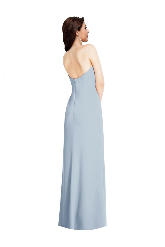 Long Sleeveless Stretch Crepe Light Sky Blue A-Line Formal Evening Gown / Prom Dress / Bridesmaid Dress Newcastle