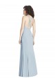 Long Sleeveless Stretch Crepe Light Sky Blue Halter Neck Trumpet Evening Dress / Bridesmaid Dress Newcastle