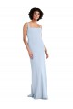 Long Sleeveless Stretch Crepe Light Sky Blue Sheath Prom Dress / Bridesmaid Dress Newcastle