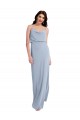 Long Sleeveless Stretch Crepe Smoke Blue Sheath Formal Evening Gown / Prom Dress / Bridesmaid Dress Newcastle