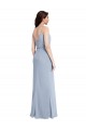 Long Sleeveless Stretch Crepe Smoke Blue Sheath Formal Evening Gown / Prom Dress / Bridesmaid Dress Newcastle