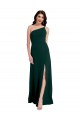 Long Sleeveless Stretch Crepe Midnight Green One Shoulder A-Line Formal Evening Gown / Prom Dress / Bridesmaid Dress Newcastle