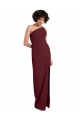 Long Sleeveless Stretch Crepe Burgundy Gold One Shoulder Sheath Formal Evening Gown / Prom Dress / Bridesmaid Dress Newcastle