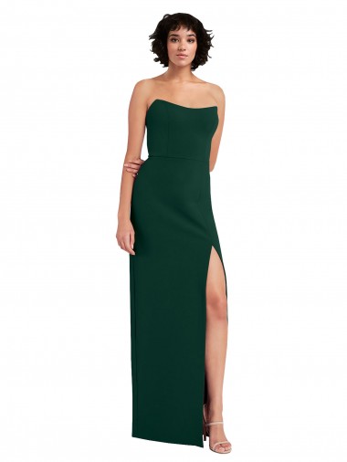 Long Sleeveless Stretch Crepe Midnight Green Sheath Formal Evening Gown / Prom Dress / Bridesmaid Dress Newcastle