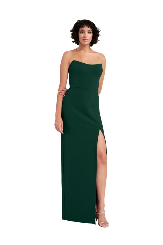 Long Sleeveless Stretch Crepe Midnight Green Sheath Formal Evening Gown / Prom Dress / Bridesmaid Dress Newcastle