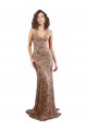 Long Sleeveless Stretch Crepe & Sequin Tulle Rose Gold Mermaid Formal Evening Gown / Prom Dress / Bridesmaid Dress Newcastle