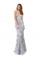 Long Sleeveless Stretch Crepe & Sequin Tulle Silver Mermaid Formal Evening Gown / Prom Dress / Bridesmaid Dress Newcastle