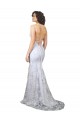 Long Sleeveless Stretch Crepe & Sequin Tulle White Mermaid Formal Evening Gown / Prom Dress / Bridesmaid Dress Newcastle
