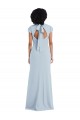 Long Cap Sleeves Stretch Crepe Light Sky Blue Trumpet Semi Formal Evening Dress / Bridesmaid Dress Newcastle