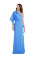 Long Bell Sleeves Stretch Crepe Peacock Blue Trumpet Semi Formal Evening Dress / Prom Dress / Bridesmaid Dress Newcastle