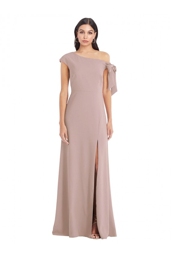 Long Sleeveless Stretch Crepe Dusty Pink A-Line Formal Evening Gown / Prom Dress / Bridesmaid Dress Newcastle