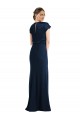 Long Cap Sleeves Stretch Crepe Dark Navy Trumpet Formal Evening Gown / Prom Dress / Bridesmaid Dress Newcastle