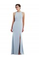 Long Sleeveless Stretch Crepe Light Sky Blue Trumpet Formal Evening Gown / Prom Dress / Bridesmaid Dress Newcastle