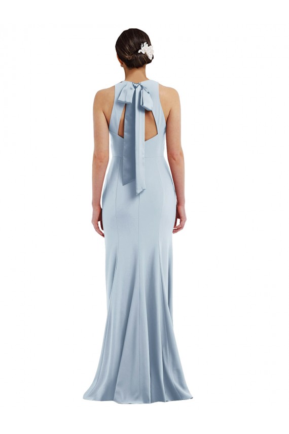 Long Sleeveless Stretch Crepe Light Sky Blue Trumpet Formal Evening Gown / Prom Dress / Bridesmaid Dress Newcastle
