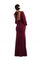Long Long Sleeves Stretch Crepe Burgundy Gold Trumpet Formal Evening Gown / Prom Dress / Bridesmaid Dress Newcastle