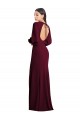 Long Puff Sleeves Stretch Crepe Burgundy Gold Trumpet Formal Dress / Bridesmaid Dress Newcastle