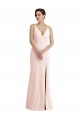 Long Sleeveless Stretch Crepe Pink V-Neck Trumpet Formal Evening Gown / Prom Dress / Bridesmaid Dress Newcastle