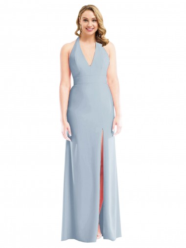 Long Sleeveless Stretch Crepe Light Sky Blue Trumpet Bridesmaid Dress / Evening Dress Newcastle
