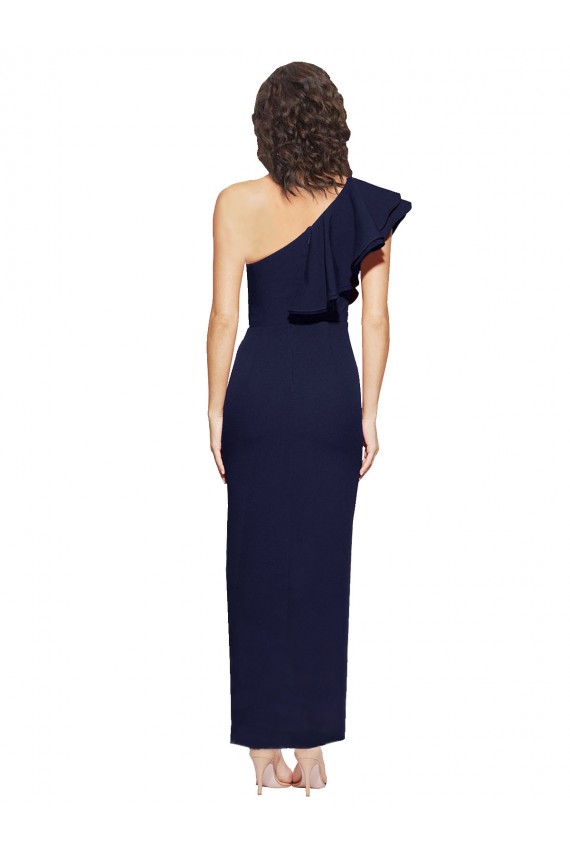 Long Sleeveless Stretch Crepe Dark Navy Sheath Formal Evening Gown / Prom Dress / Bridesmaid Dress Newcastle