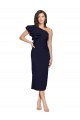 Midi Length Sleeveless Stretch Crepe Dark Navy Sheath Formal Evening Gown / Prom Dress / Bridesmaid Dress Newcastle