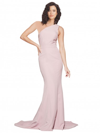 Sweep Train Sleeveless Stretch Crepe Mauve Sheath Semi Formal Evening Dress / Prom Dress / Bridesmaid Dress Newcastle
