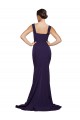 Sweep Train Sleeveless Stretch Crepe Dark Navy Square Neck Sheath Semi Formal Evening Dress / Prom Dress / Bridesmaid Dress Newcastle