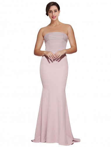 Sweep Train Sleeveless Stretch Crepe Mauve Sheath Formal Evening Gown / Prom Dress / Bridesmaid Dress Newcastle