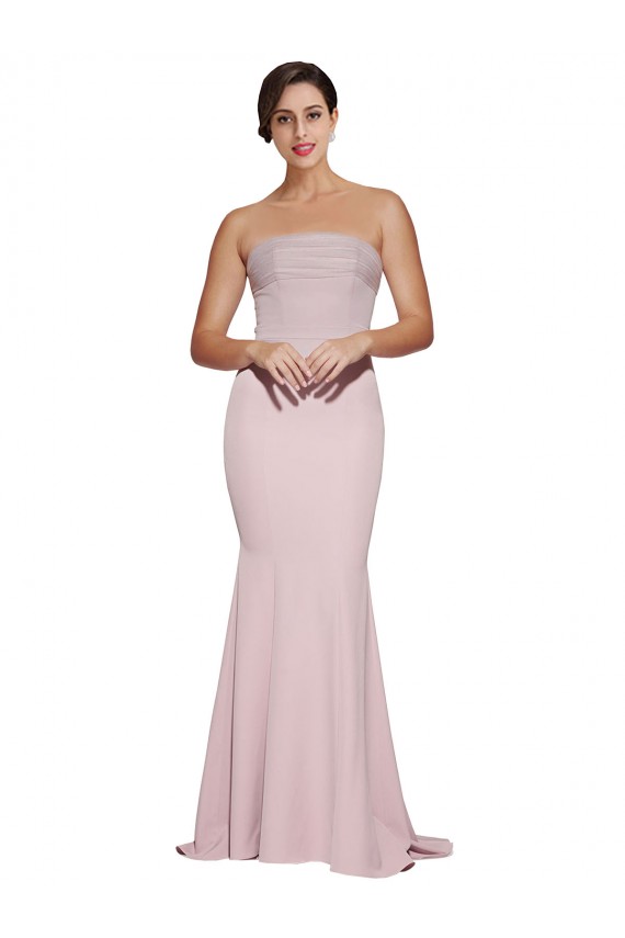 Sweep Train Sleeveless Stretch Crepe Mauve Sheath Formal Evening Gown / Prom Dress / Bridesmaid Dress Newcastle