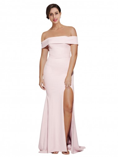 Sweep Train Sleeveless Stretch Crepe Pink Sheath Formal Evening Gown / Prom Dress / Bridesmaid Dress Newcastle