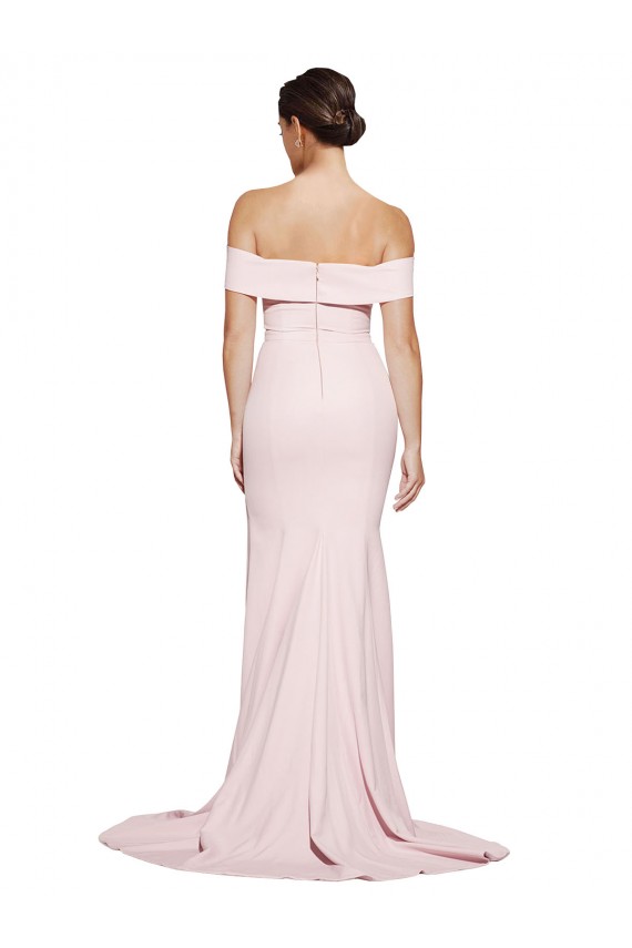 Sweep Train Sleeveless Stretch Crepe Pink Sheath Formal Evening Gown / Prom Dress / Bridesmaid Dress Newcastle