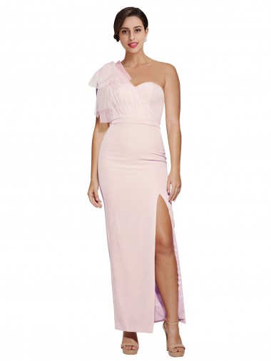 Long Sleeveless Stretch Crepe Pink Sheath Formal Evening Gown / Prom Dress / Bridesmaid Dress Newcastle