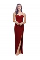 Long Sleeveless Stretch Crepe Burgundy Sheath Bridesmaid Dress / Evening Dress Newcastle