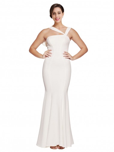 Long Sleeveless Stretch Crepe Ivory Sheath Formal Evening Gown / Prom Dress / Bridesmaid Dress Newcastle